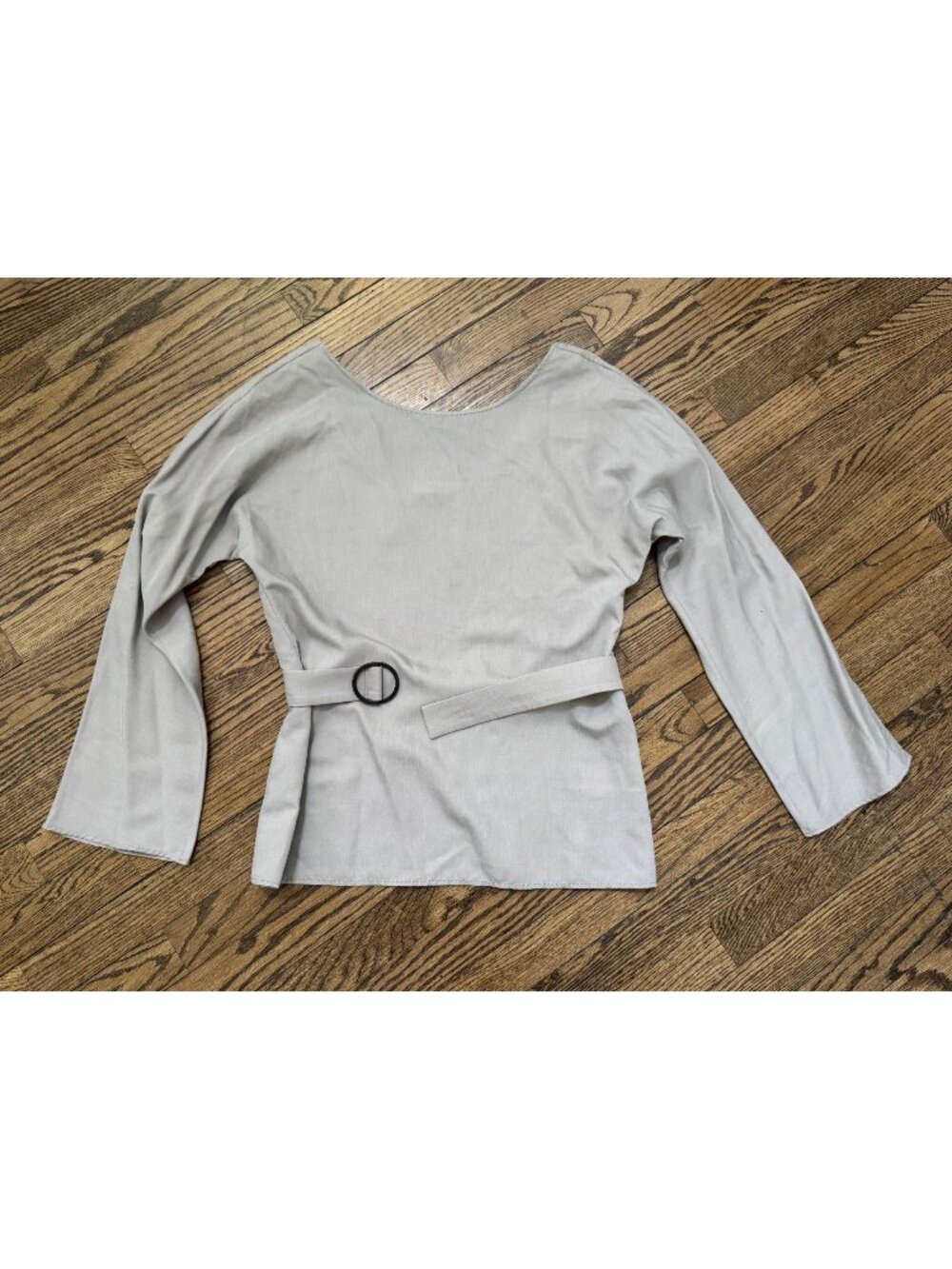 ÁERON AERON Belted Long Sleeve Top Blouse Grey Size 38 Small